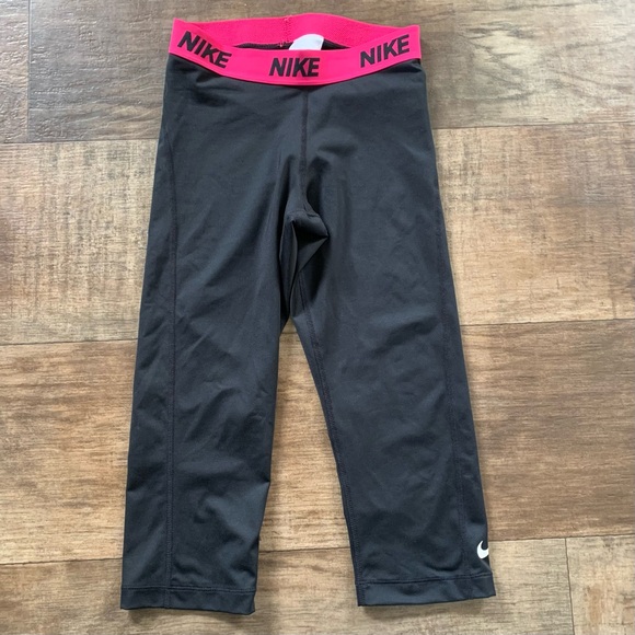 Nike Pants - Nike athletic dri fit black with pink waist band